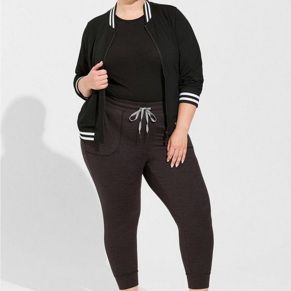 Torrid French Terry Long Sleeve Active Bomber Jacket  - Picture 3 of 5